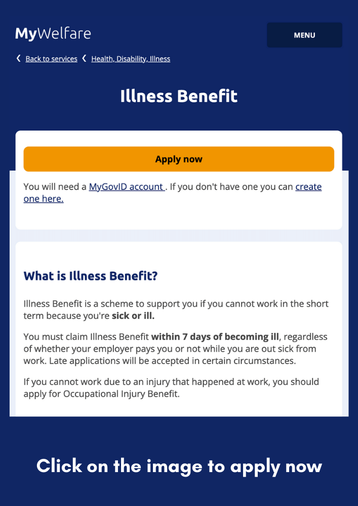 Illness Benefit Apply Now
